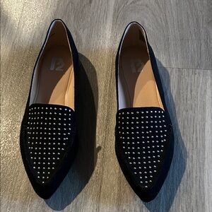 R2 Black Loafers with Silver Studs (NWOT)